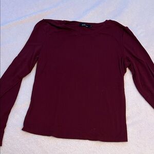 Trendy Queen Red Long Sleeve Shirt, Size L